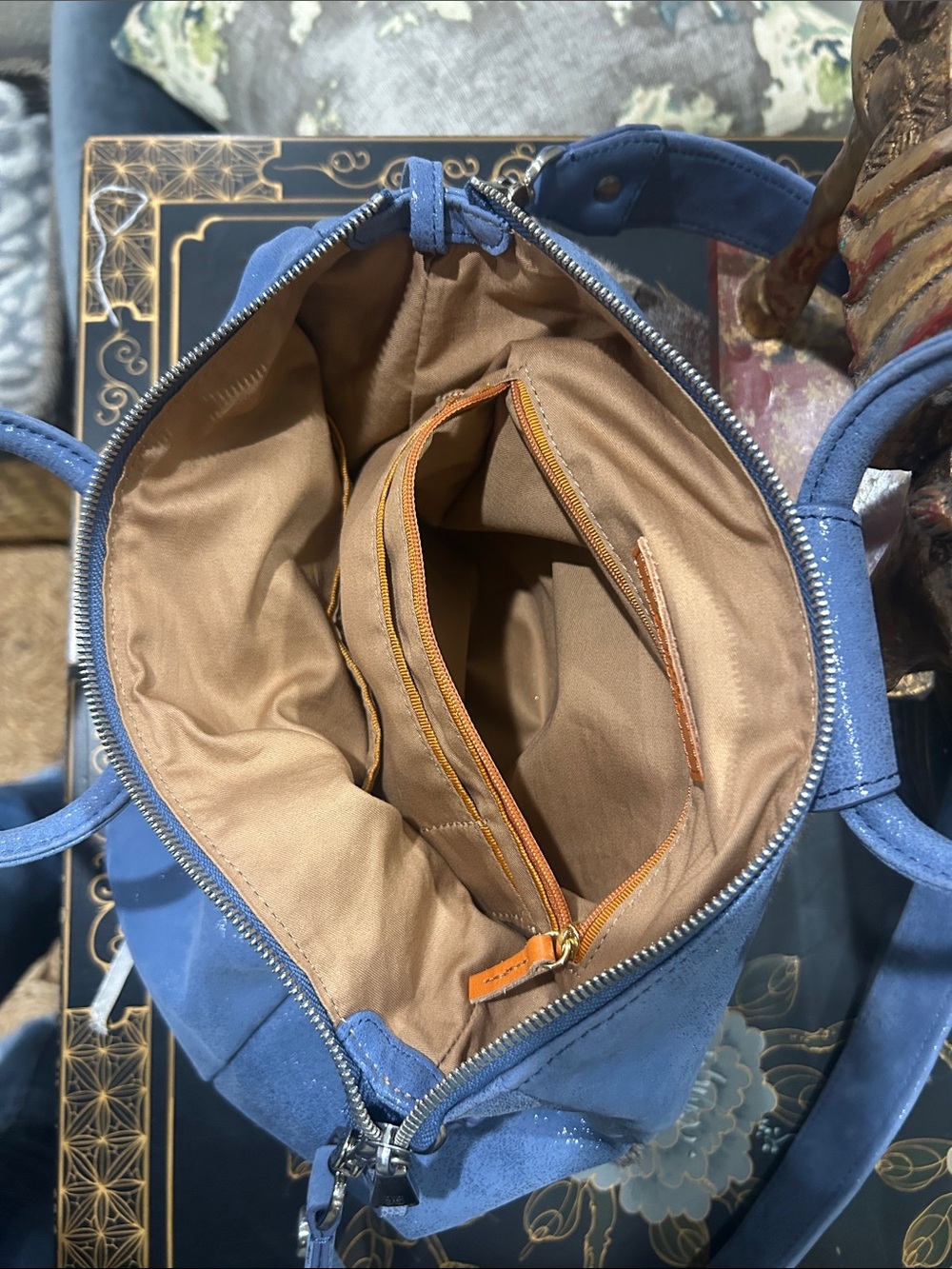 HOBO Blue Suede Tote Bag - Women NWOT - Picture 6 of 8
